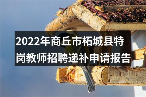2022年商丘市柘城县特岗教师招聘递补申请报告 图片