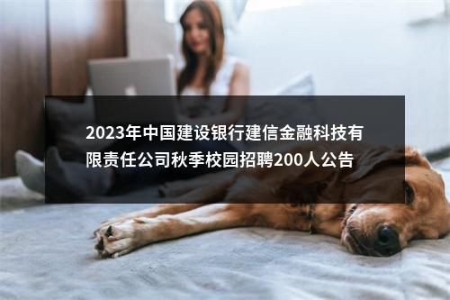 2023年中国建设银行建信金融科技有限责任公司秋季校园招聘200人公告 图片
