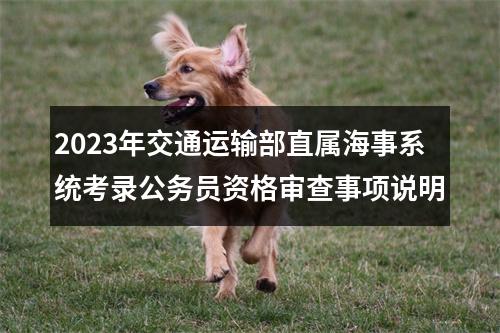 2023年交通运输部直属海事系统考录公务员资格审查事项说明 图片