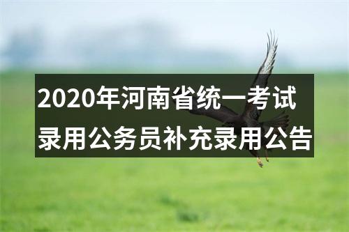 2020年河南省统一考试录用公务员补充录用公告 图片